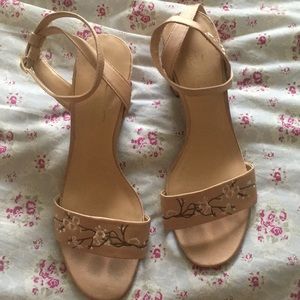 Nanette Lepore pale pink cherry blossom heels